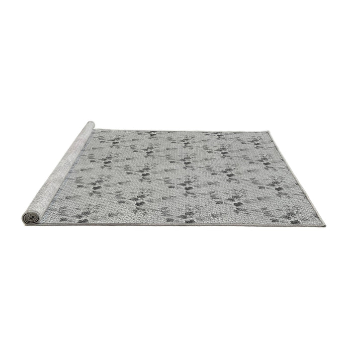 Sideview of Machine Washable Transitional Gray Rug, wshpat1266gry