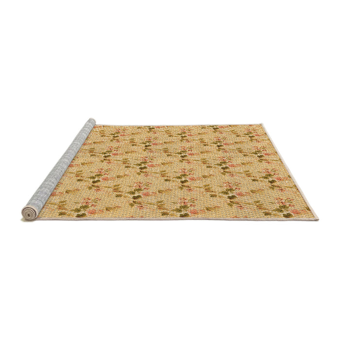 Sideview of Machine Washable Transitional Orange Rug, wshpat1266org