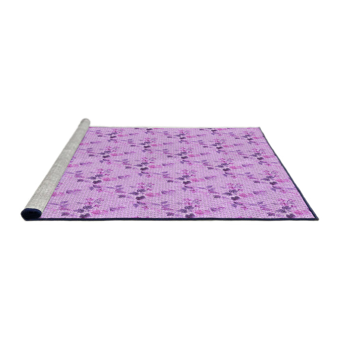 Sideview of Machine Washable Transitional Purple Rug, wshpat1266pur