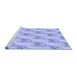 Sideview of Machine Washable Transitional Light Slate Blue Rug, wshpat1267blu