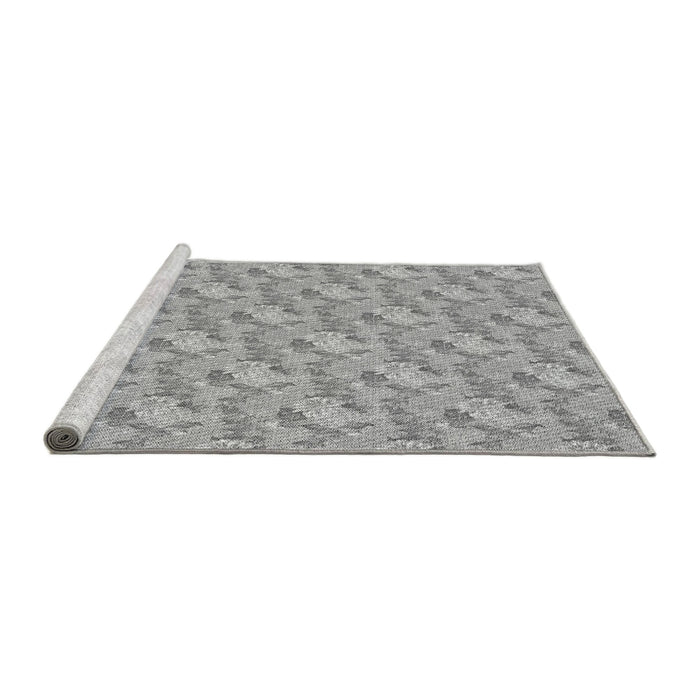 Sideview of Machine Washable Transitional Gray Rug, wshpat1268gry