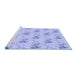 Sideview of Machine Washable Transitional Light Slate Blue Rug, wshpat1269blu