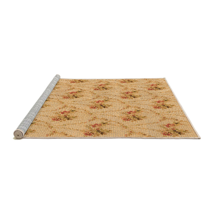 Sideview of Machine Washable Transitional Orange Rug, wshpat1269org