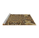 Sideview of Machine Washable Transitional Metallic Gold Rug, wshpat127brn