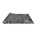 Thickness of Patterned Dark Gray Black Rug, pat127gry