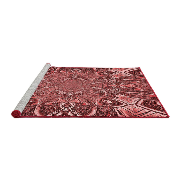 Sideview of Machine Washable Transitional Pastel Red Pink Rug, wshpat127rd