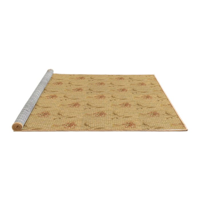 Sideview of Machine Washable Transitional Orange Rug, wshpat1270brn