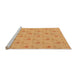 Sideview of Machine Washable Transitional Neon Orange Rug, wshpat1270org