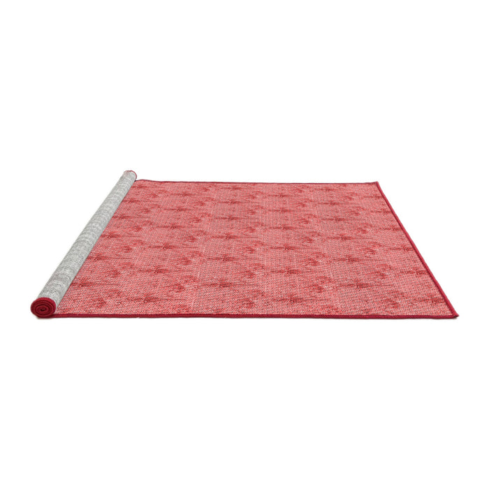 Sideview of Machine Washable Transitional Fire Red Rug, wshpat1271rd