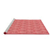 Sideview of Machine Washable Transitional Fire Red Rug, wshpat1271rd