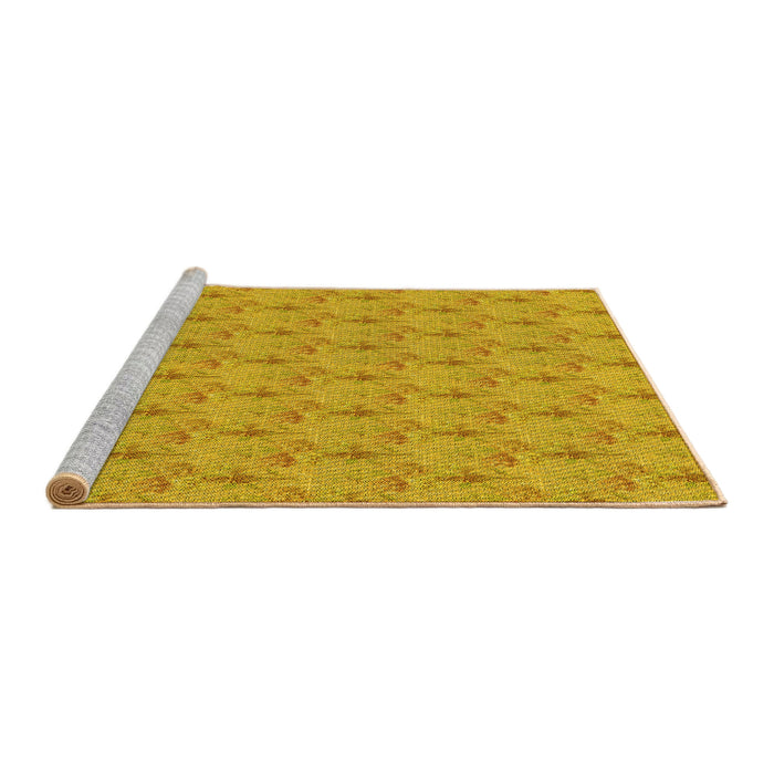 Sideview of Machine Washable Transitional Orange Rug, wshpat1271yw