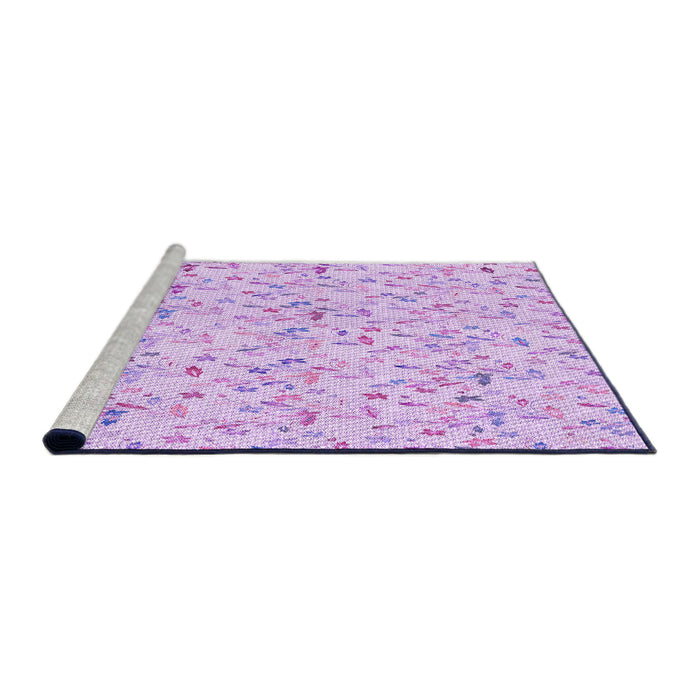 Sideview of Machine Washable Transitional Purple Rug, wshpat1272pur
