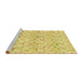 Sideview of Machine Washable Transitional Yellow Rug, wshpat1272yw