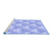 Sideview of Machine Washable Transitional Sky Blue Rug, wshpat1273blu