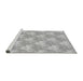 Sideview of Machine Washable Transitional Platinum Silver Gray Rug, wshpat1273gry