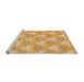 Sideview of Machine Washable Transitional Chrome Gold Yellow Rug, wshpat1273org