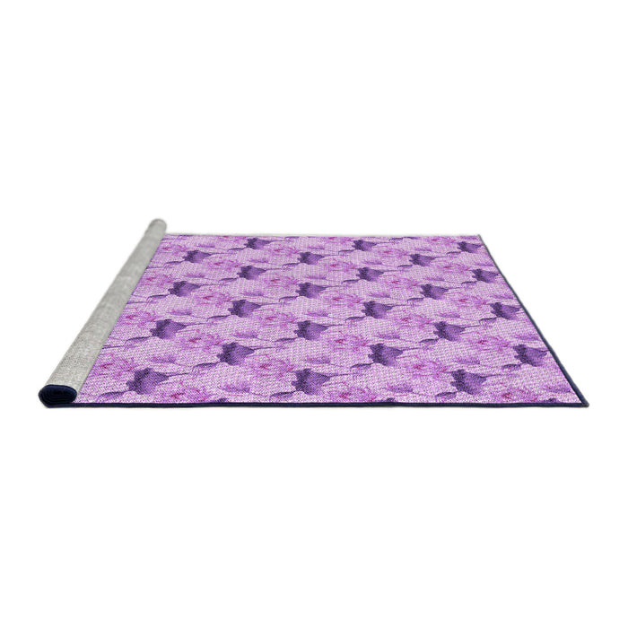 Sideview of Machine Washable Transitional Purple Rug, wshpat1274pur