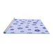 Sideview of Machine Washable Transitional Lavender Blue Rug, wshpat1275blu