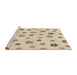 Sideview of Machine Washable Transitional Vanilla Gold Rug, wshpat1275brn