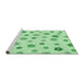 Sideview of Machine Washable Transitional Mint Green Rug, wshpat1275grn