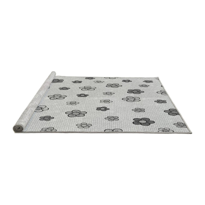 Sideview of Machine Washable Transitional Platinum Gray Rug, wshpat1275gry