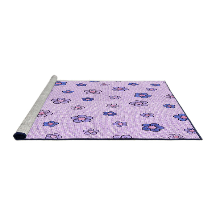 Sideview of Machine Washable Transitional Lilac Purple Rug, wshpat1275pur