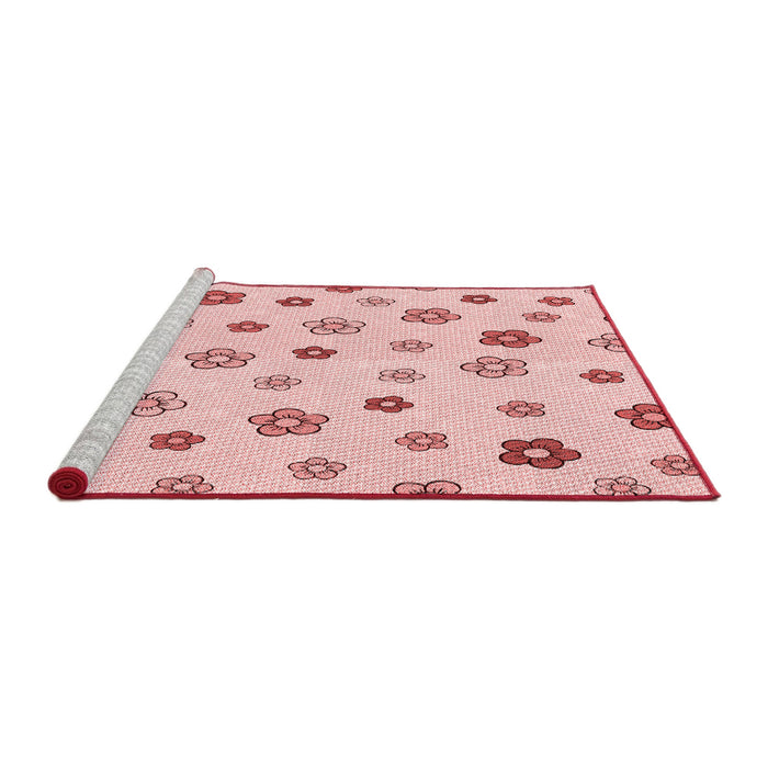 Sideview of Machine Washable Transitional Light Rose Pink Rug, wshpat1275rd