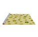 Sideview of Machine Washable Transitional Sun Yellow Rug, wshpat1275yw