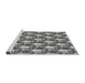 Sideview of Machine Washable Transitional Silver Gray Rug, wshpat1276gry