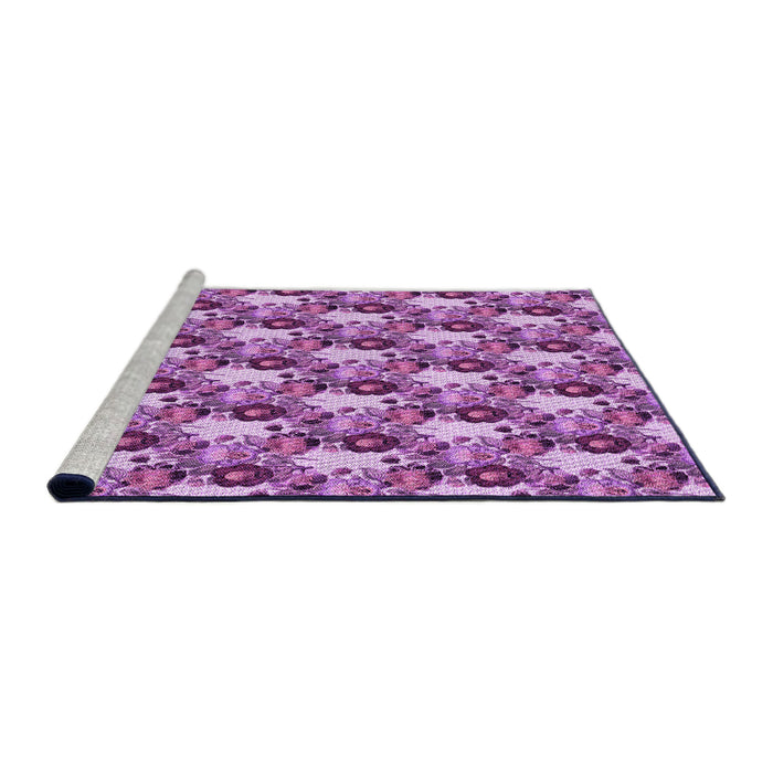 Sideview of Machine Washable Transitional Violet Purple Rug, wshpat1276pur