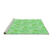 Sideview of Machine Washable Transitional Green Rug, wshpat1277grn