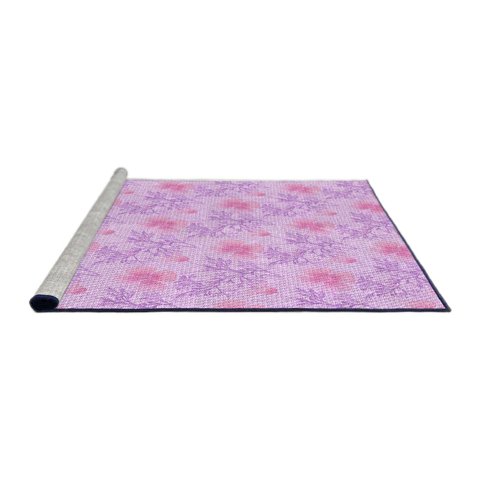 Sideview of Machine Washable Transitional Violet Purple Rug, wshpat1277pur