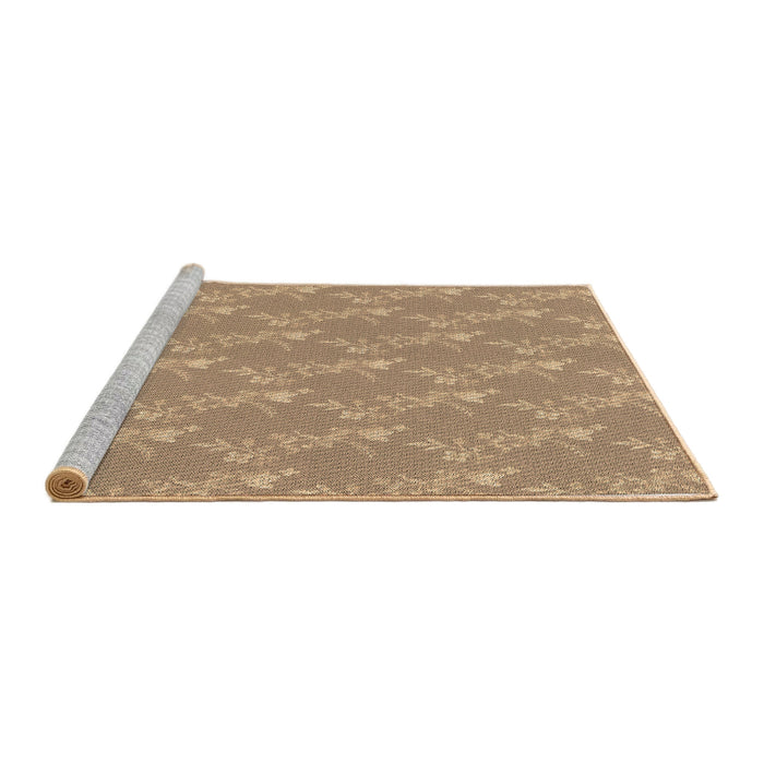 Sideview of Machine Washable Transitional Brown Sand Brown Rug, wshpat1278brn