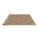 Sideview of Machine Washable Transitional Brown Sand Brown Rug, wshpat1278brn