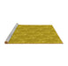 Sideview of Machine Washable Transitional Dark Golden Brown Rug, wshpat1278yw