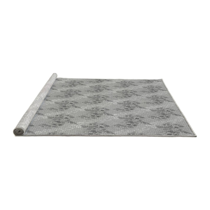 Sideview of Machine Washable Transitional Gray Rug, wshpat1279gry