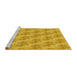 Sideview of Machine Washable Transitional Deep Yellow Rug, wshpat1279yw