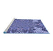 Sideview of Machine Washable Transitional Deep Periwinkle Purple Rug, wshpat128blu