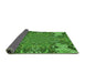 Thickness of Patterned Green Rug, pat128grn