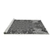 Sideview of Machine Washable Transitional Black Rug, wshpat128gry