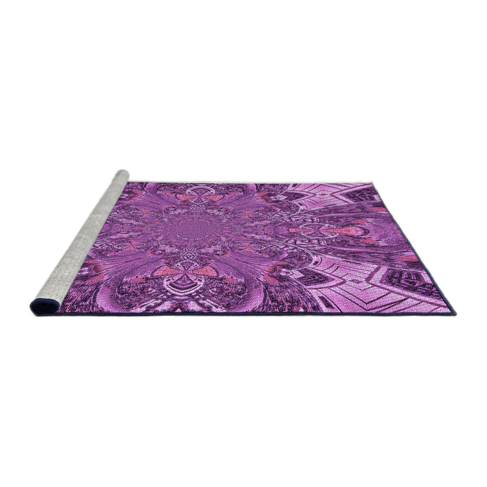 Sideview of Machine Washable Transitional Dark Magenta Purple Rug, wshpat128pur