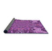 Thickness of Patterned Dark Magenta Purple Rug, pat128pur