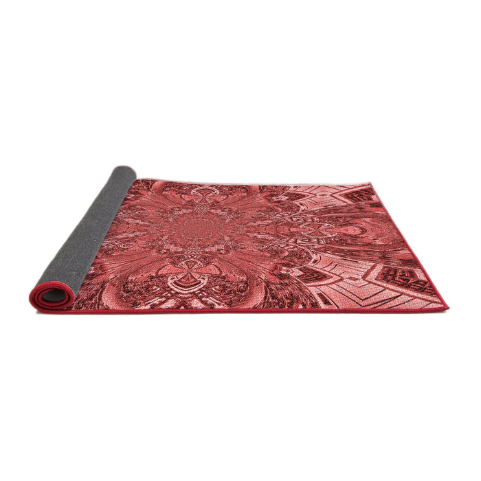 Thickness of Patterned Red Rug, pat128rd