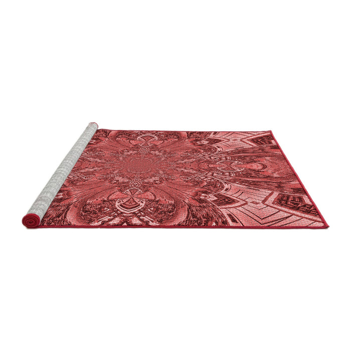 Sideview of Machine Washable Transitional Red Rug, wshpat128rd