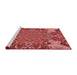 Sideview of Machine Washable Transitional Red Rug, wshpat128rd