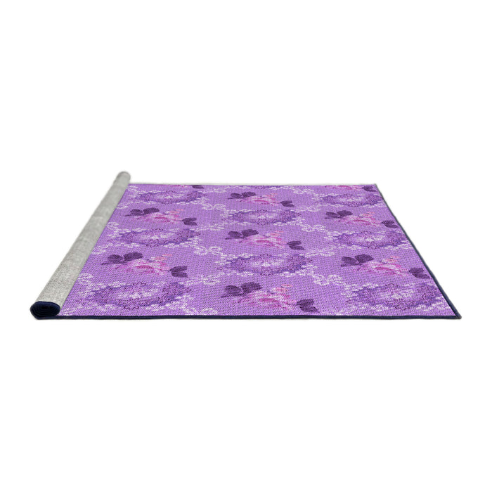 Sideview of Machine Washable Transitional Violet Purple Rug, wshpat1280pur