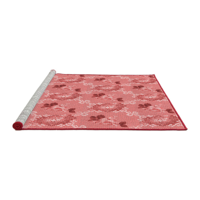 Sideview of Machine Washable Transitional Light Coral Pink Rug, wshpat1280rd