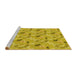 Sideview of Machine Washable Transitional Bright Gold Yellow Rug, wshpat1280yw