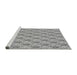 Sideview of Machine Washable Transitional Silver Gray Rug, wshpat1281gry