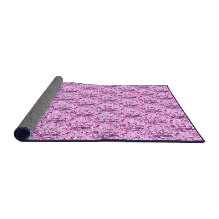 Thickness of Patterned Blossom Pink Rug, pat1281pur